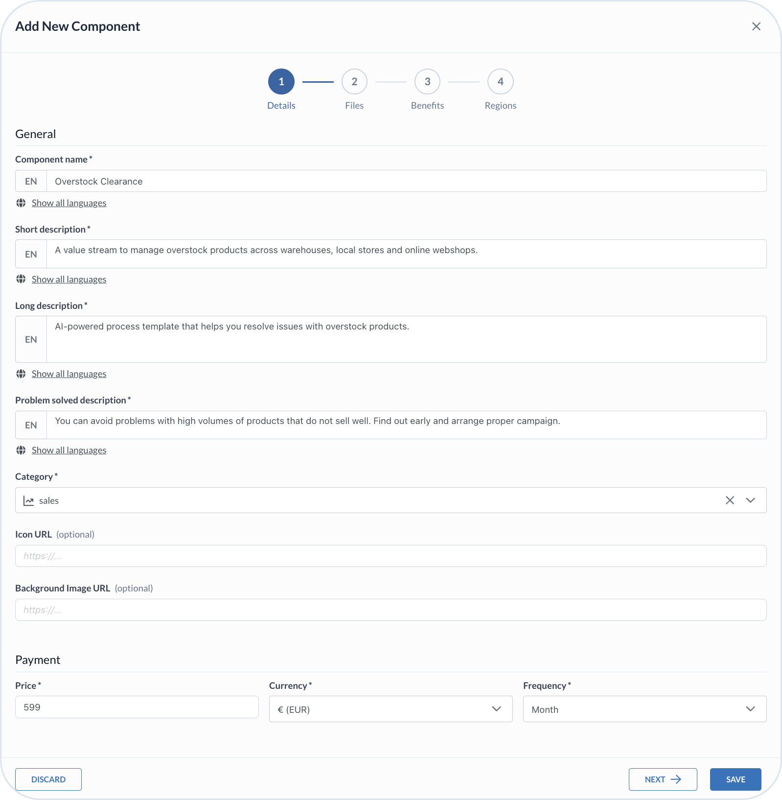 Submit component - general information