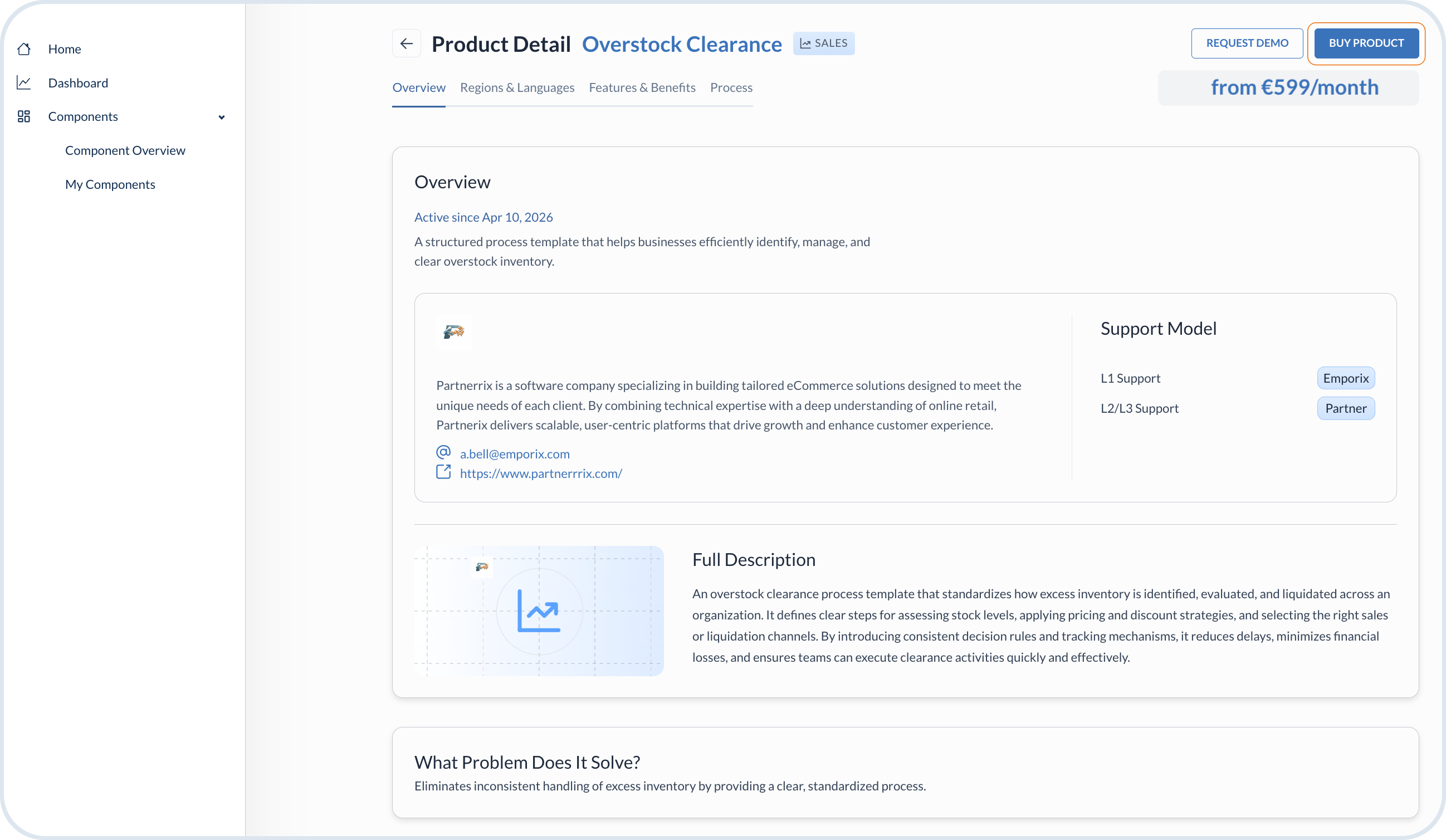 Purchase component - buy